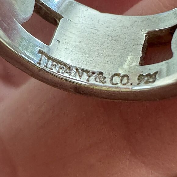 Tiffany & Co. Sterling Silver 1837 Collection Cut Out Stencil Ring Size 4.75 - Picture 8 of 9